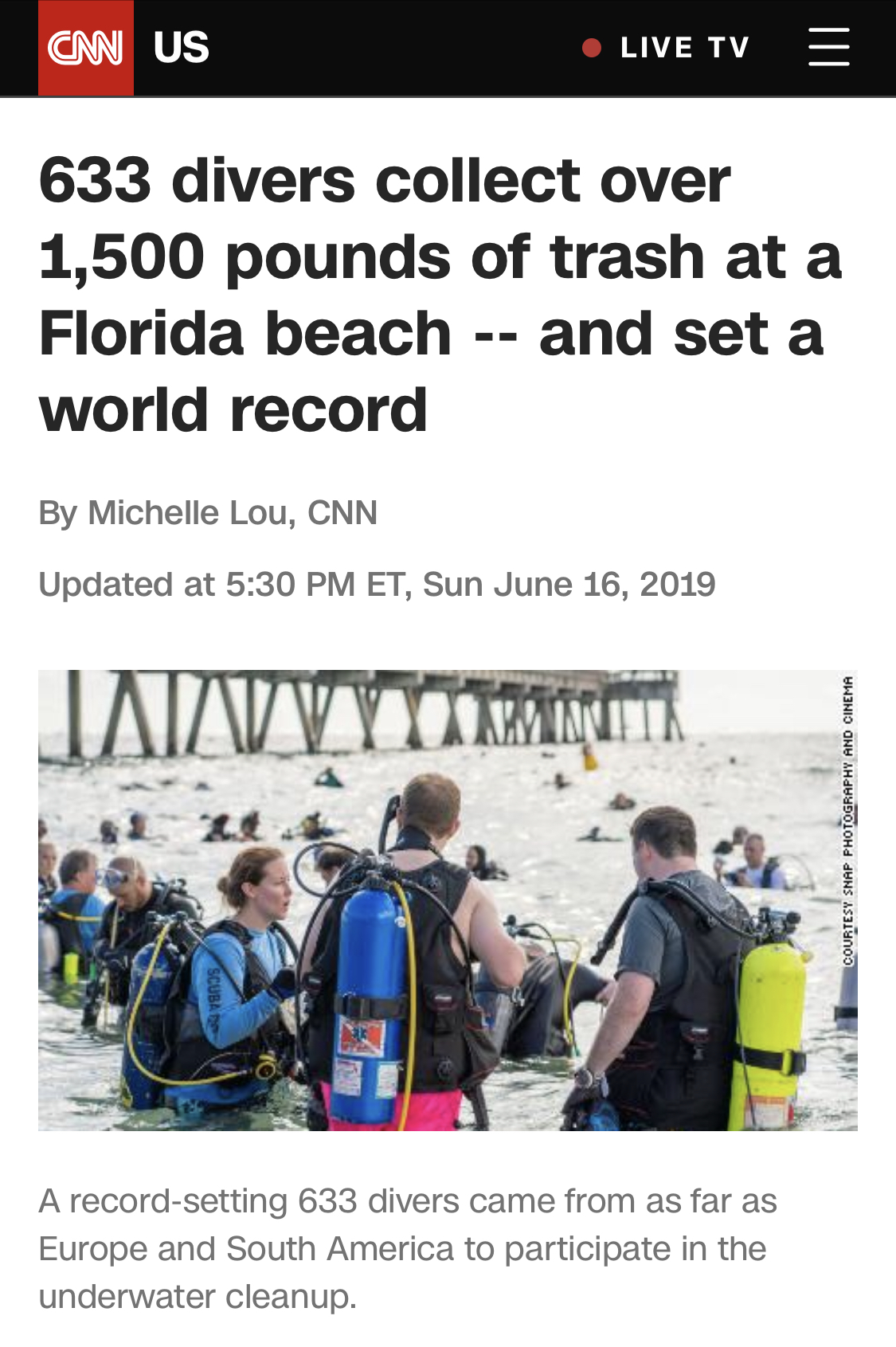 633 divers collect over 1,500 pounds of trash at a Florida beach -- and set a world record