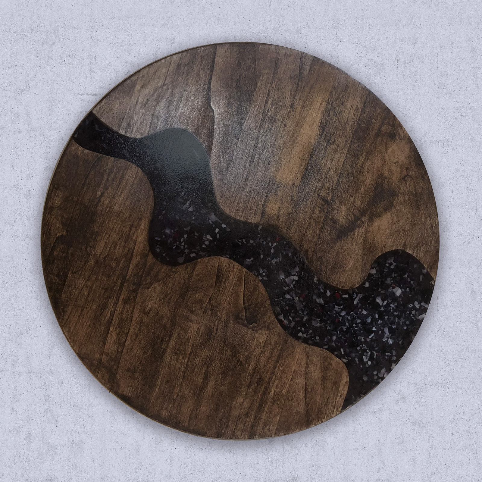 Lazy River | Brown Walnut Stain with Black Epoxy