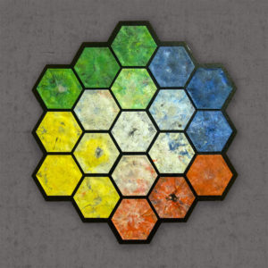 The Hive | Recycled Polypropylene Plastic Tiles on Painted Wood Panel