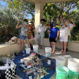 Our first group of cleanup volunteers
