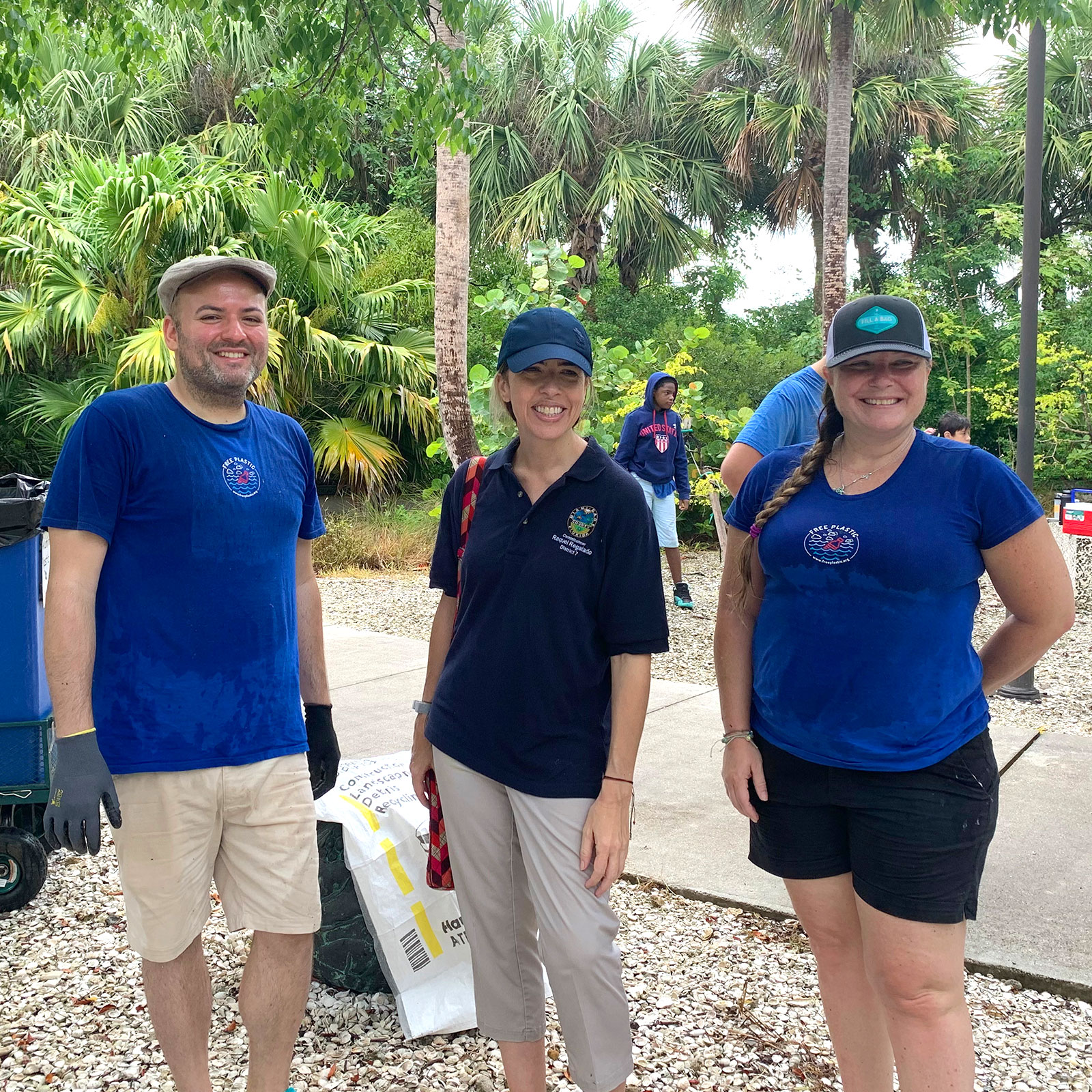 Commissioner Regalado with the Free Plastic cleanup team