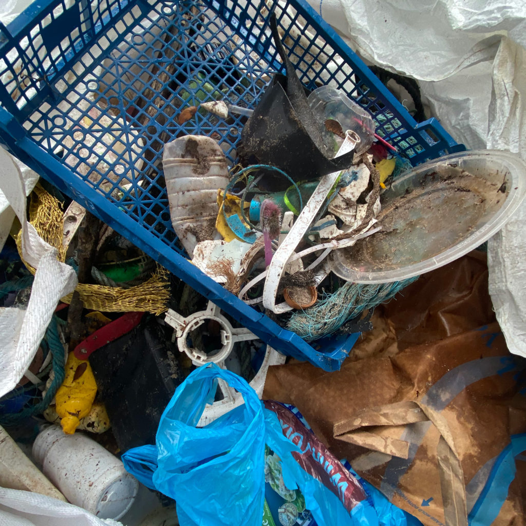Plastic pollution collected from beach cleanups on Key Biscayne