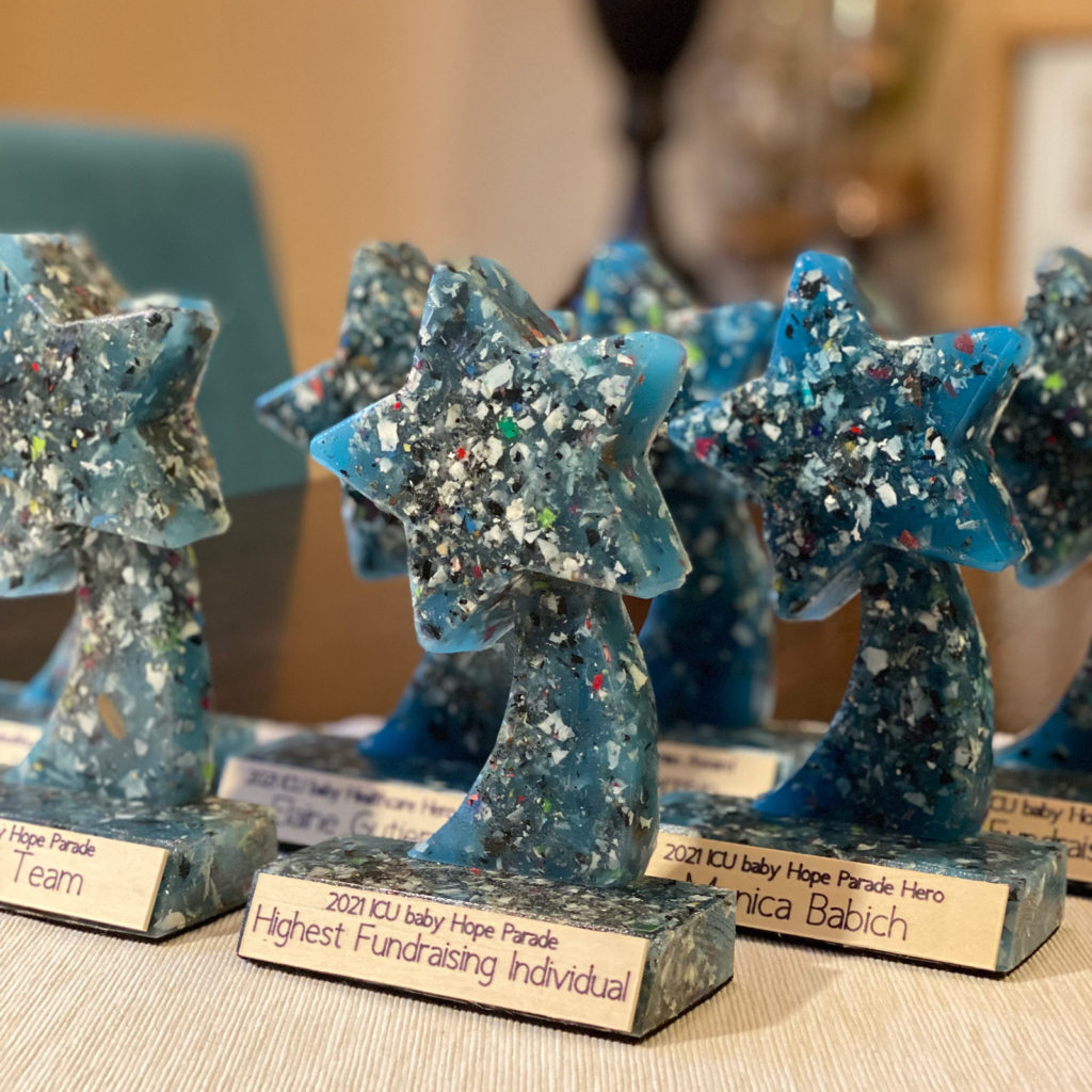 ICU baby HOPE Parade trophies