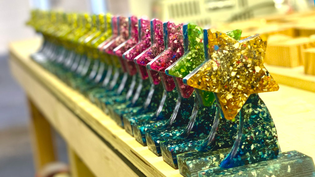 Little Star trophy that contains an average of 51 grams of unrecyclable plastics