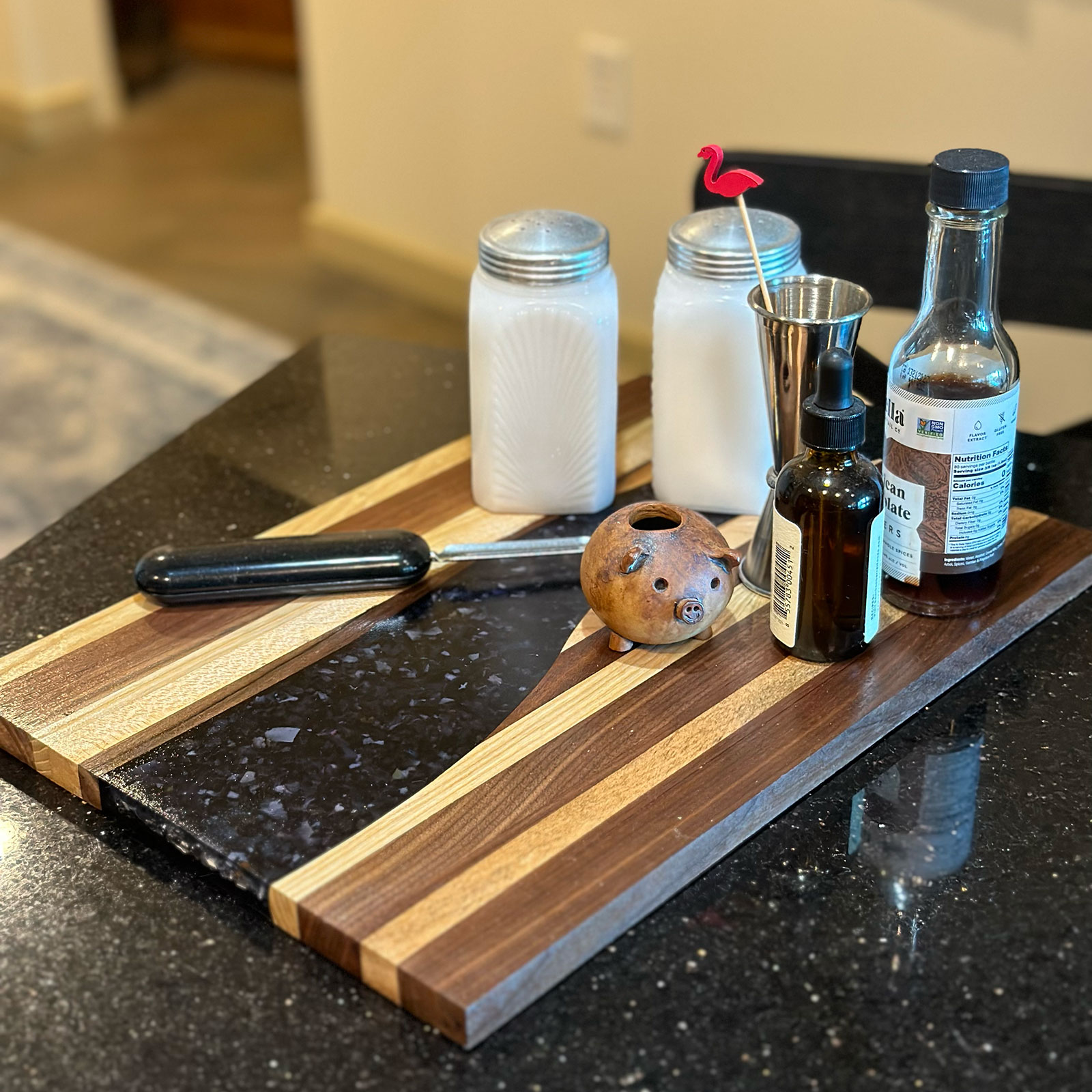 Serving Board with Black River
