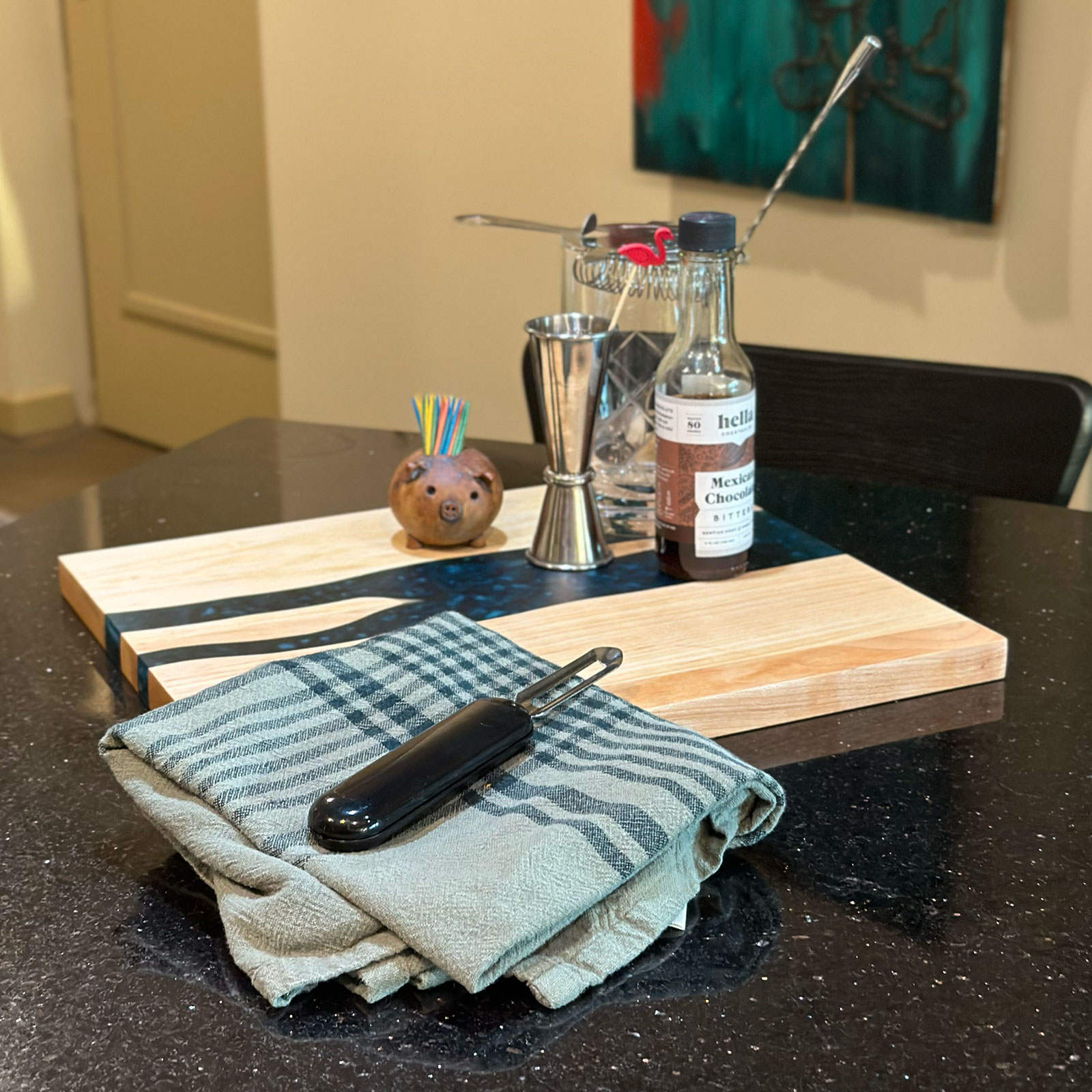 Serving Board with Blue River