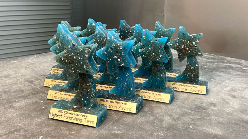 ICU baby HOPE Parade Trophies