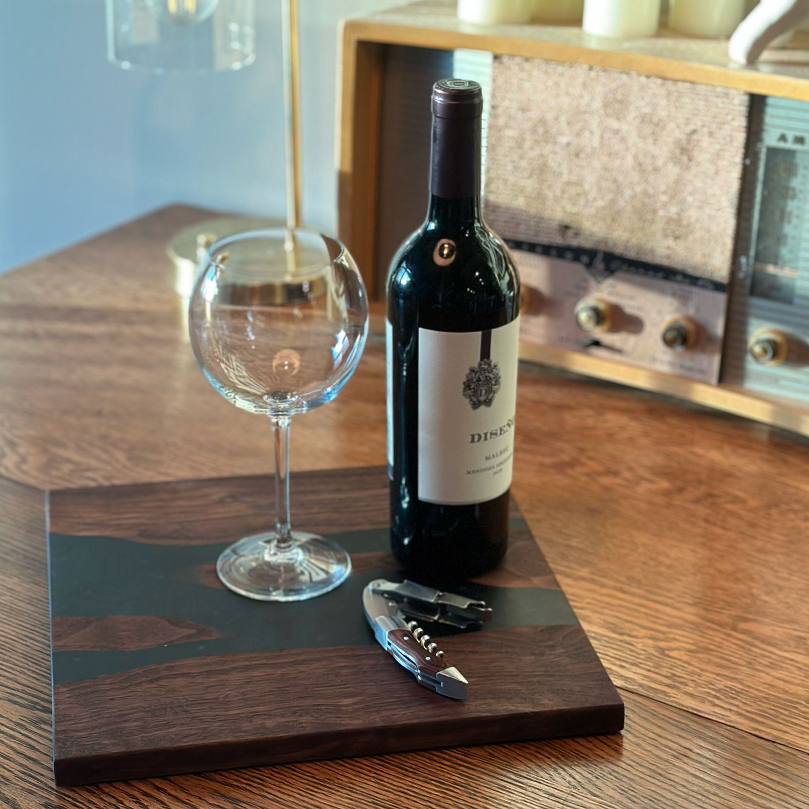 Walnut Service Board with Black River & Island - Image 2