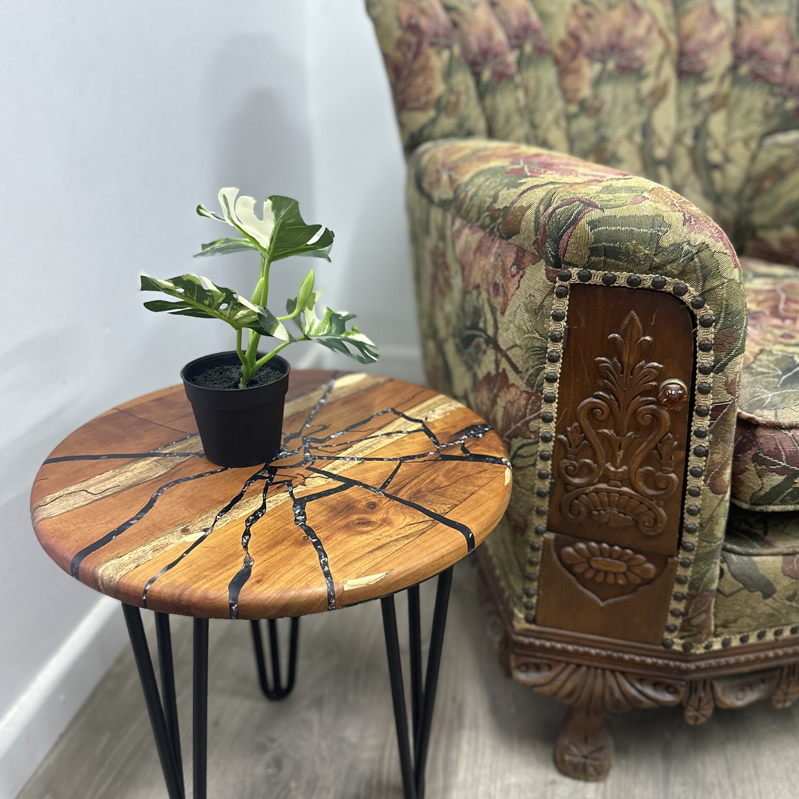 SHATTERED Accent Table | Salvaged Hardwoods & Ocean Plastic